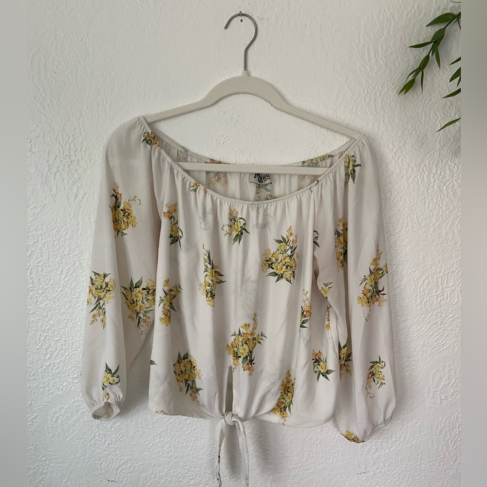 Show Me Your MuMu Off-Shoulder Tie-Front Floral Top